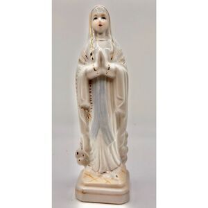 Nun Praying Rosary 7” Ceramic Statue Religious